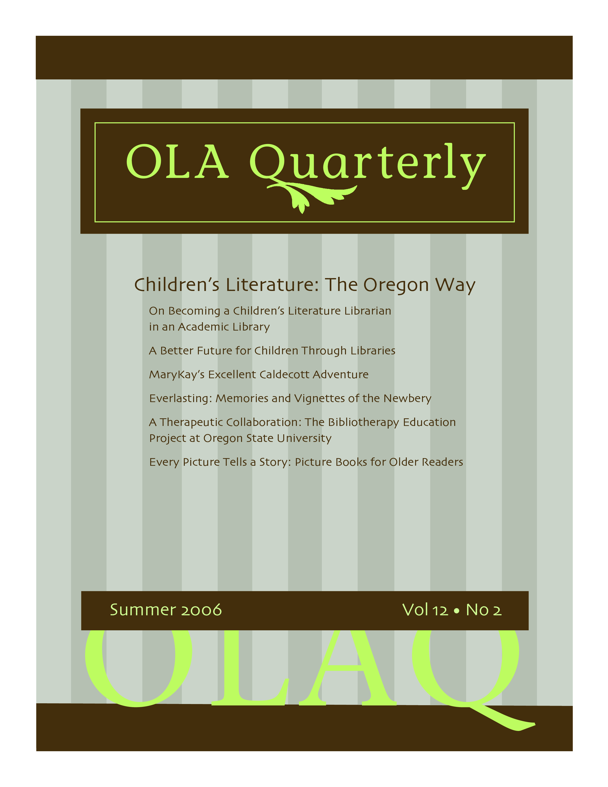 					View Vol. 12 No. 2 (2006): Children's Literature: The Oregon Way
				